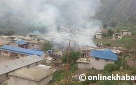 आगलागी भएको हुम्ला उनापानीमा एक करोडभन्दा बढी क्षति