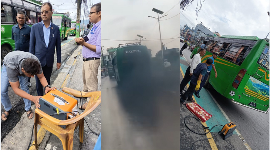 पोखरा नगर बसको प्रदूषण मापनमा आधा फेल