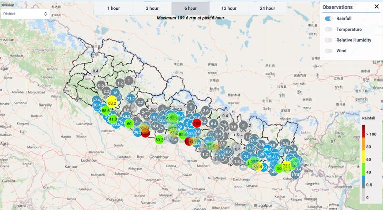 कोशीदेखि कर्णालीसम्म भारी वर्षा, सबैभन्दा धेरै पानी परेको रेकर्ड कपिलवस्तुमा