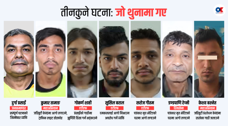 प्रसाईंको गाडीमा झुण्डिनेदेखि जडिबुटीमा आगो झोस्नेसम्मका व्यक्ति थुनामा