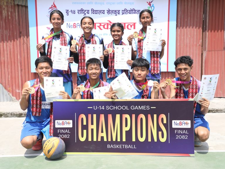 यू–१४ राष्ट्रिय विद्यालय खेलकुद : बास्केटबलमा कोशी र बागमतीलाई उपाधि