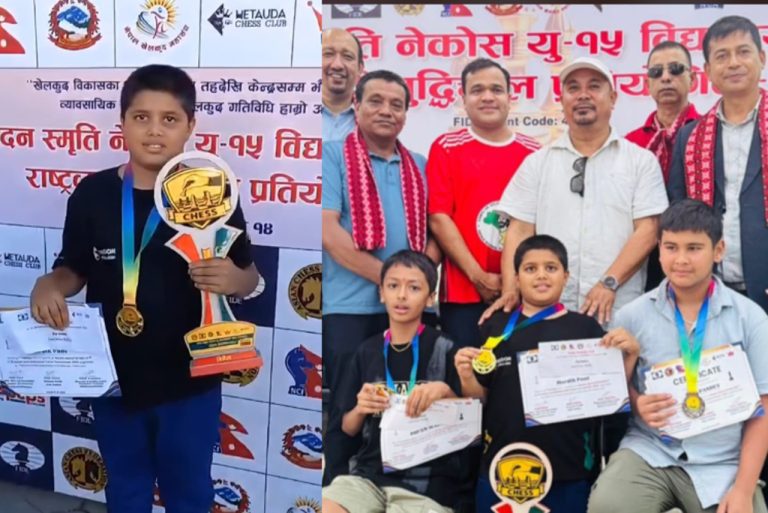 पुष्प सदनका हार्दिकलाई विद्यालय स्तरको चेस उपाधि