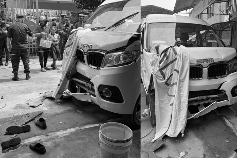 कलंकीमा स्कुल भ्यान दुर्घटना : एक जनाको मृत्यु, ७ घाइते