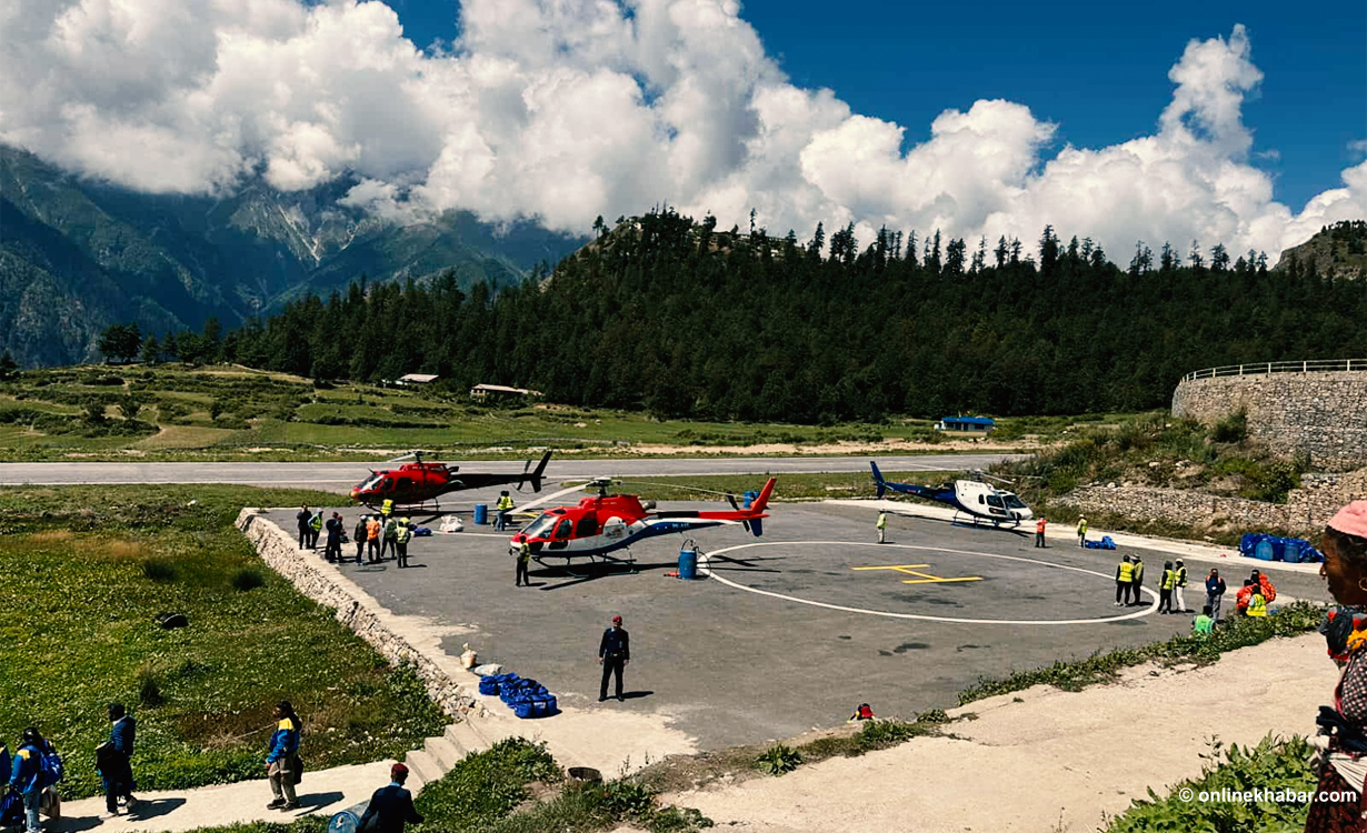हुम्लाको सिमकोट विमानस्थलमा एकै दनि १६४ उडान–अवतरण