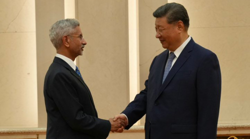 चिनियाँ राष्ट्रपतिसँग भारतीय विदेशमन्त्रीको भेट