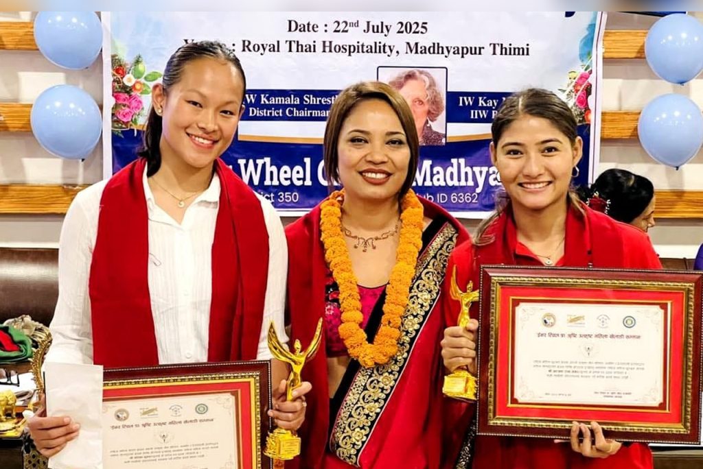 एरिका र अञ्जनालाई इनर ह्‍वीलको सम्मान