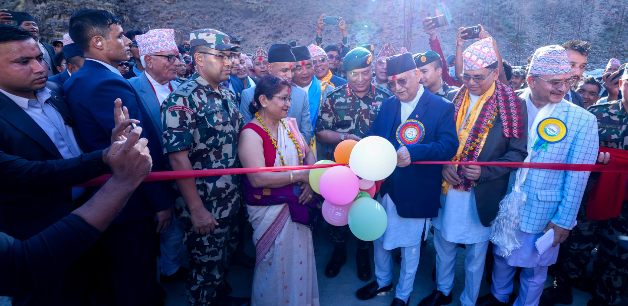 हुम्ला पुगेर प्रधानमन्त्रीले गरे बेलिब्रिज उद्घाटन, सिमकोटमा अब राष्ट्रिय सडक