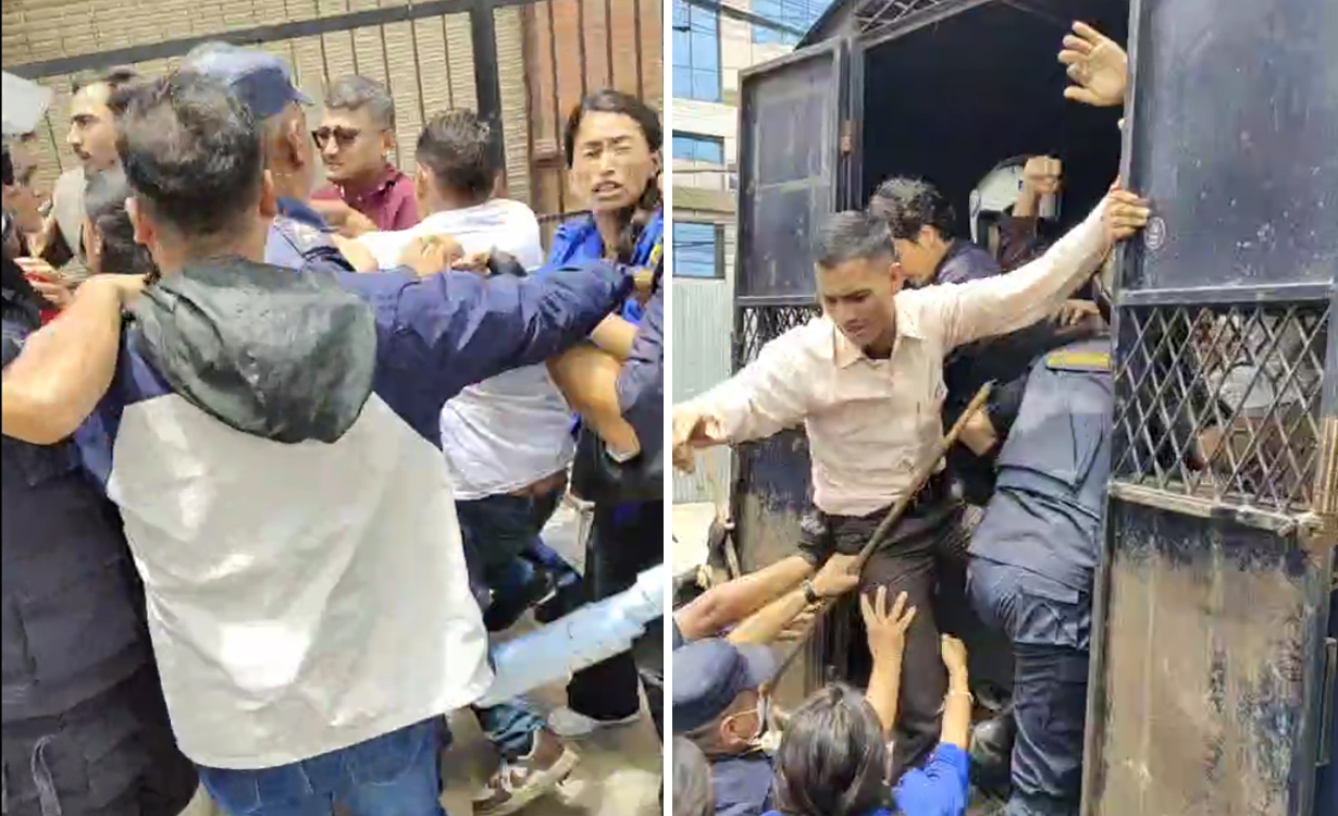 नेकपा बहुमत निकट अखिल क्रान्तिकारी र प्रहरीबीच माइतीघरमा घम्साघम्सी, केही पक्राउ