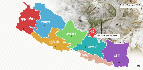रसुवा बाढीको कारण नजिक पुगे विज्ञ, सम्भावना ‘सुप्राग्लेसियल’ ताल