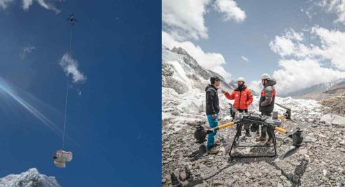 ड्रोनमार्फत सगरमाथा क्षेत्रको फोहर संकलनमा एयरलिफ्टलाई विवाइडीको साथ