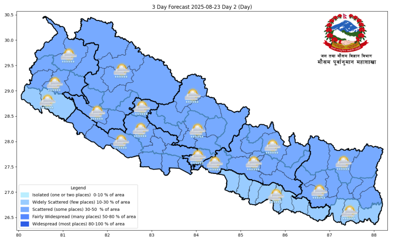 आज मनसुन गतिविधि बढ्ने, यी प्रदेशमा भारी वर्षाको सम्भावना