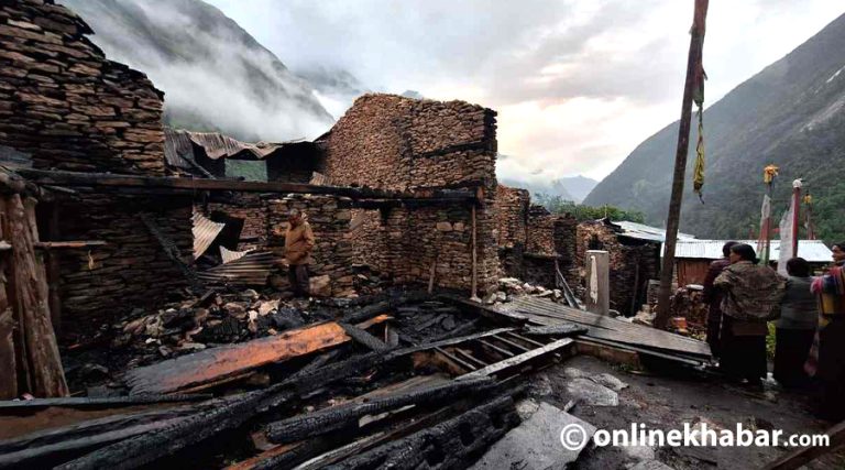 उत्तरी गोरखाको ल्होस्थित सात घरमा आगलागी