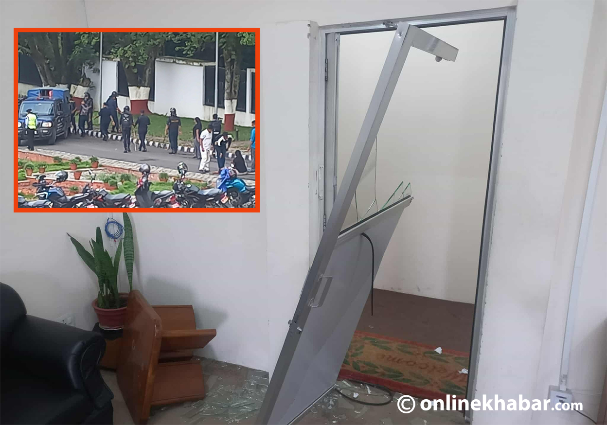 त्रिविको रजिस्ट्रार र रेक्टर कार्यालयमा अखिल क्रान्तिकारीले गर्‍यो तोडफोड