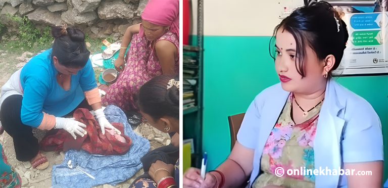 सुत्केरी व्यथाले छट्पटिएकी महिलालाई अनमीको बाटोमै प्रसूति सेवा