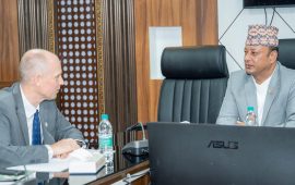 ऊर्जामन्त्री खड्कासँग एमसिसीका सहायक उपाध्यक्ष विङ्गलको शिष्टाचार भेट