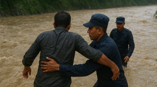 मकवानपुरमा खोलामा बगेका व्यक्तिको प्रहरीले गर्‍यो उद्धार