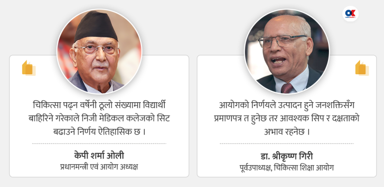 चिकित्सा शिक्षाबारे प्रधानमन्त्रीको दाबी एउटा, तथ्य अर्कै