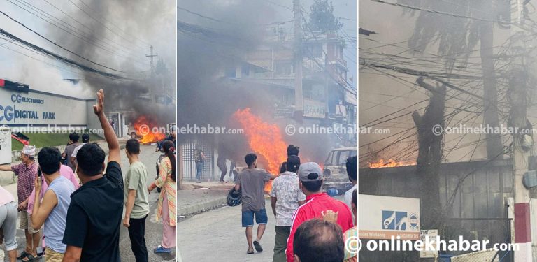 चौधरी ग्रुपको सतुंगलस्थित कारखानामा प्रदर्शनकारीको आगजनी