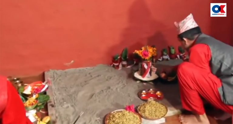 हनुमानढोकाको दशैंघरमा राखियो जमरा