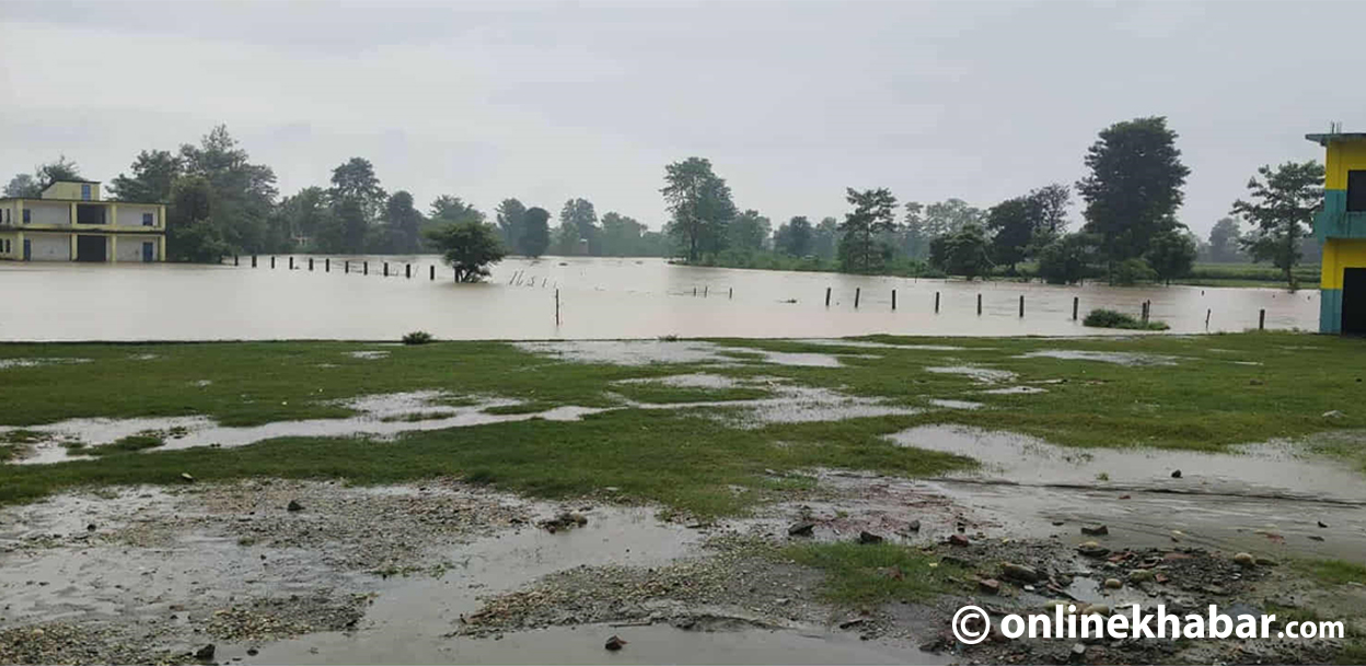 कञ्चनपुरमा सशस्त्र प्रहरीका दुई बीओपीसहित ५२ घर डुबानमा