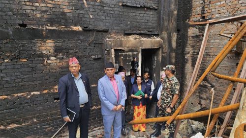 राष्ट्रिय सभाका अध्यक्षले गरे क्षतिग्रस्त संसद भवनको अवलोकन