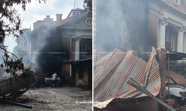 उपप्रधानमन्त्री सिंहको ठमेलस्थित घर र गाडी जलेर ध्वस्त