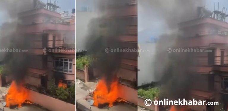 रमेश लेखकको घरमा आगजनी
