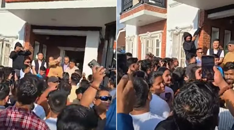 गुण्डुमा एमाले युवा विद्यार्थीको नारा : केपी बा- वी लभ यू