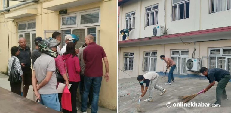 सरसफाइ गरेर अधिकांश मन्त्रालयको सेवा सुचारु गरिँदै (तस्वीरहरू)
