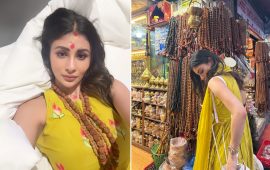 पशुपति दर्शनमा बलिउड स्टार मौनी रोय (तस्वीर)