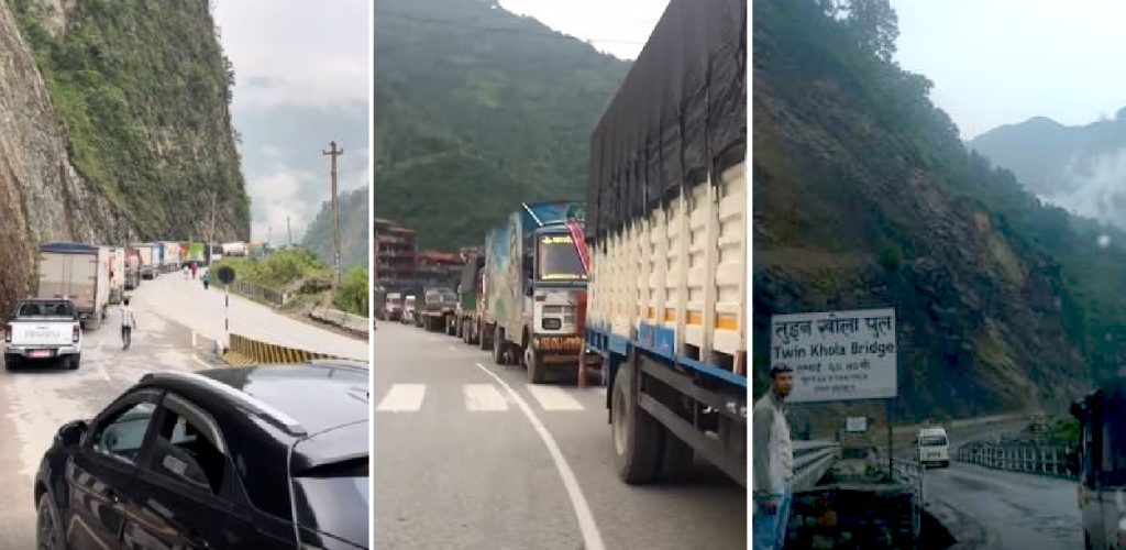 तुइन खोलामा पहिरो खस्दा नारायणगढ-मुग्लिन सडकखण्डमा आवागमन ठप्प
