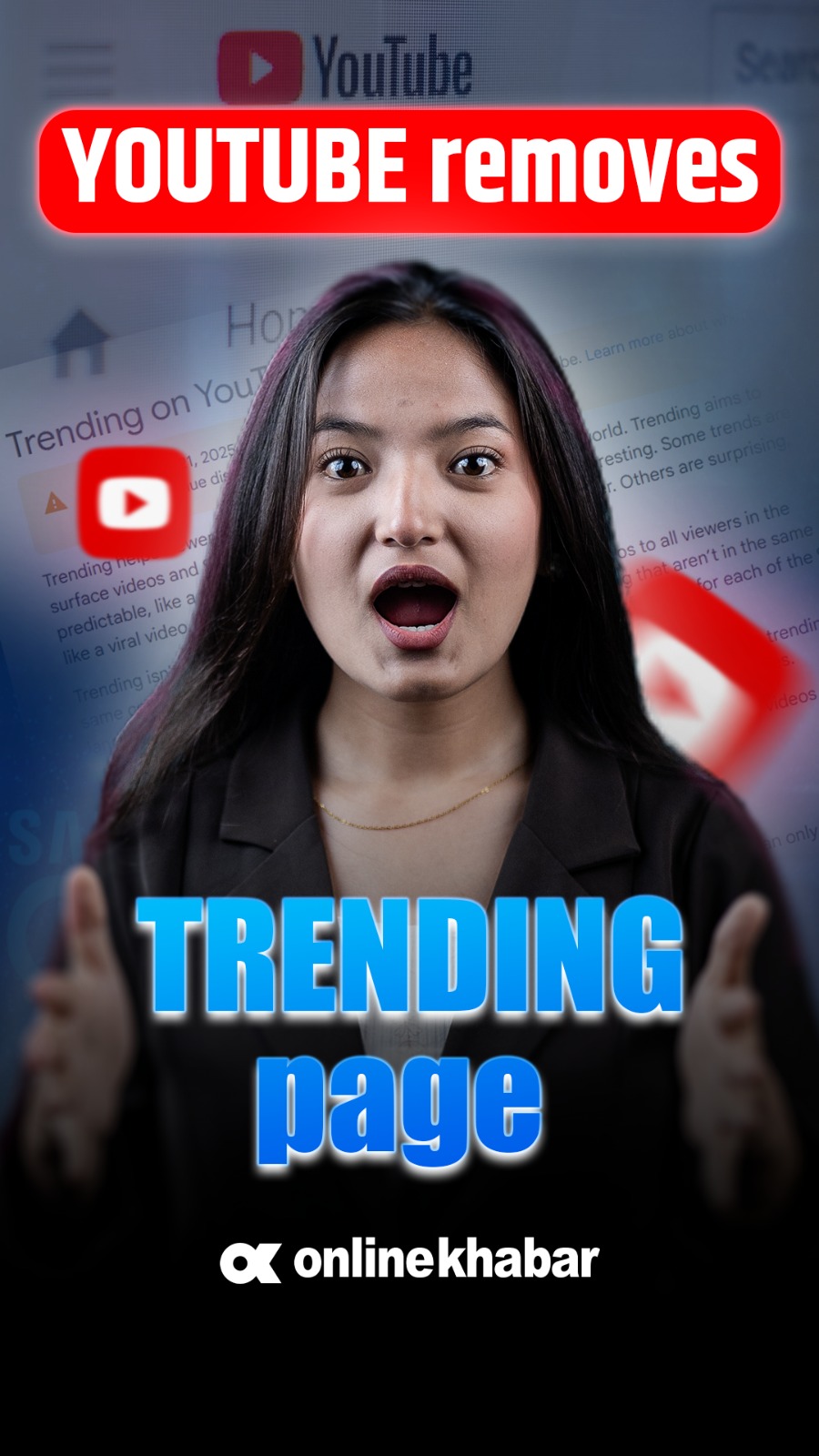 युट्यूबले हटायो ट्रेण्डिङ पेज