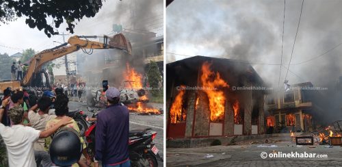 सरकारी कार्यालयमा आगजनी, धुँवासँगै अन्योलताले ढाक्यो पोखराको आकाश