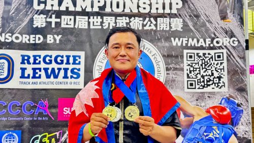विश्व खुला मार्सल आर्ट्समा भूपेन्द्र गुरुङलाई तीन पदक