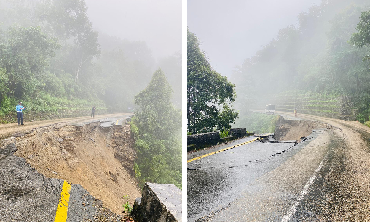 सडक भासिएपछि धरान–धनकुटा सडक एकतर्फी  