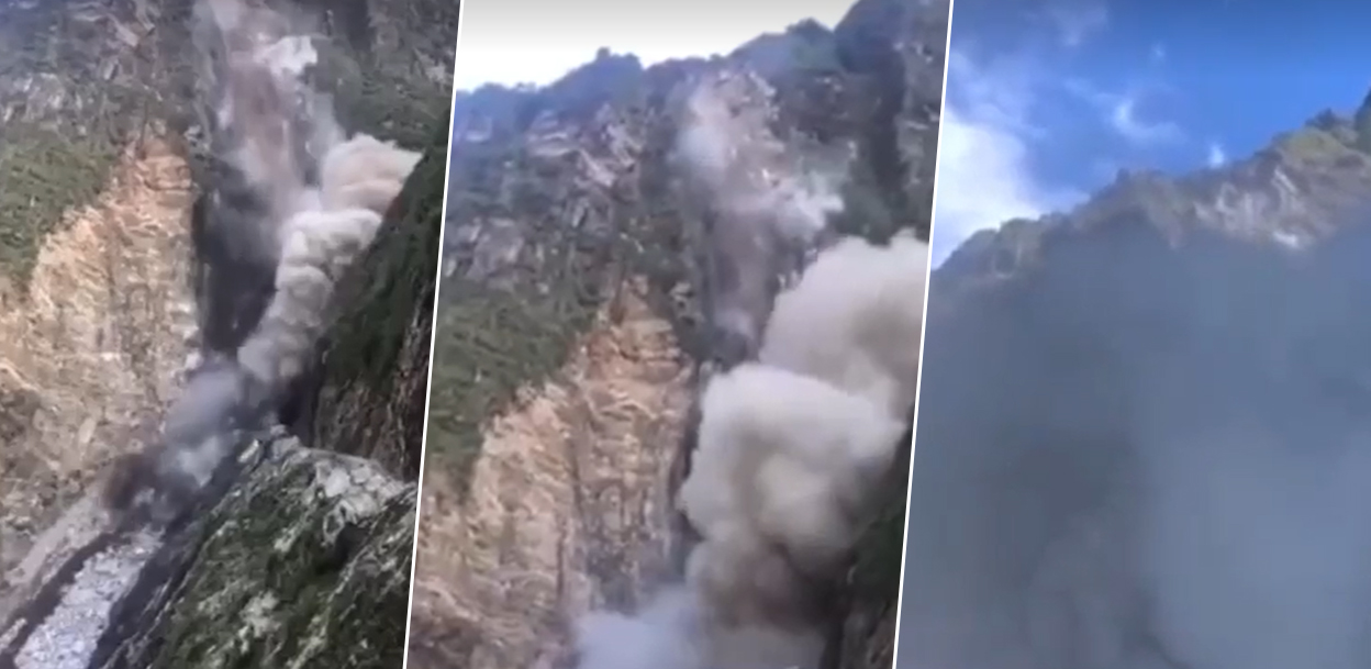 दोलखाको लामाबगर खराने खोला नजिक भीषण पहिरो