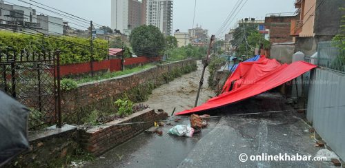 मनमती खोलाले कटान गर्दा घरहरू जोखिममा (तस्वीरहरू)