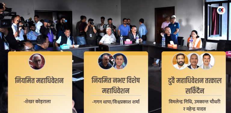 नेतृत्व परिवर्तनको सकस :  कांग्रेस बैठकमा तीनथरी मत