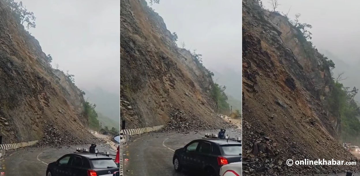 तुइनखोलामा ढुंगा झर्न रोकिएन, मुग्लिन–नारायणगढ सडकखण्ड बन्द