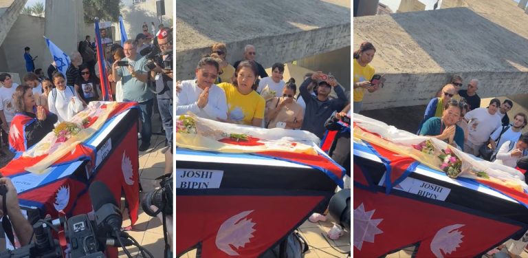 विपिनको शव नेपाल ल्याउनुअघि इजरायलमा श्रद्धाञ्जली सभा