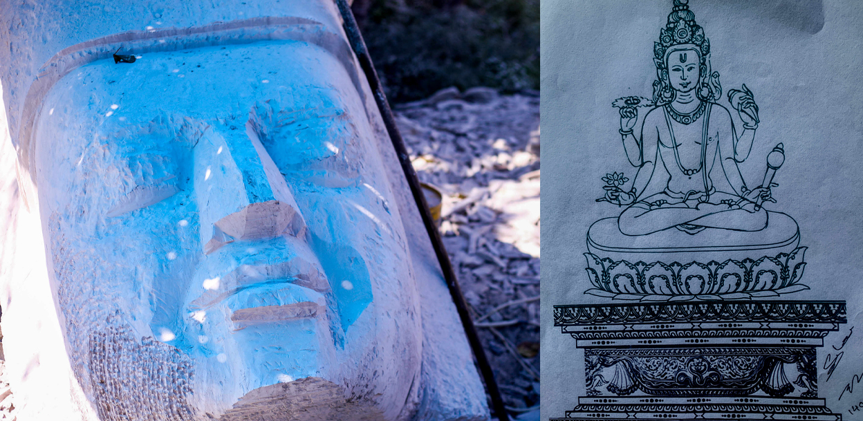 मुक्तिनाथमा राखिने ३५ फिट अग्लो विष्णुको मूर्ति तयार हुँदै