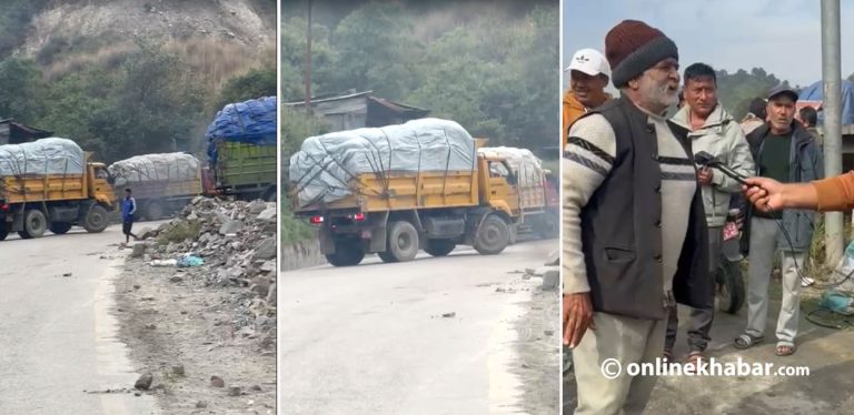 बञ्चरेडाँडामा फोहोर विसर्जन प्रभावित, स्थानीयले फर्काए गाडी