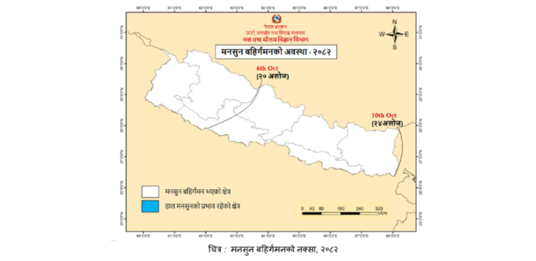 आजदेखि बाहिरियो यस वर्षको मनसुन