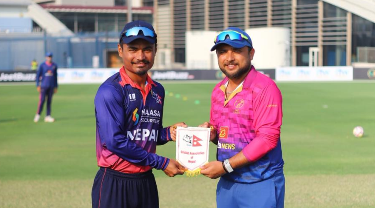 लिग २ क्रिकेट : यूएईविरुद्ध टस जितेर नेपाल ब्याटिङमा