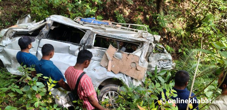 पाल्पामा ईभी गाडी दुर्घटना, तीन जना गम्भीर