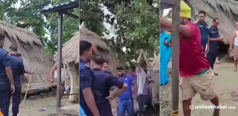 सिरहामा प्रहरीकै अगाडि ५ दलित समुदायको घर भत्काएर लुटपाट