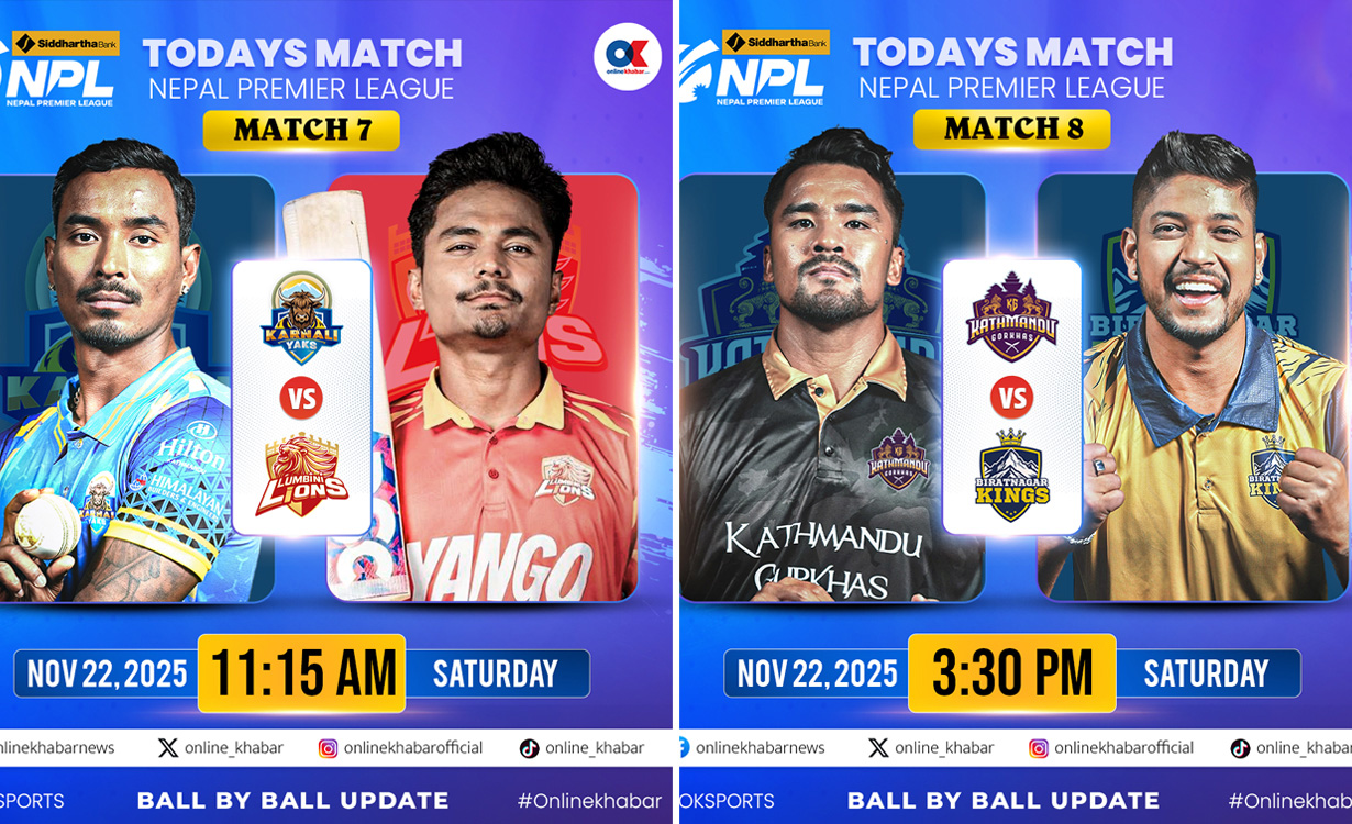 एनपीएलमा आज दुई खेल हुँदै, कर्णाली र लुम्बिनी तथा काठमान्डु र विराटनगर खेल्दै