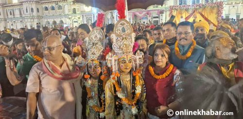 विवाह पञ्चमीको पहिलो दिन राम-लक्ष्मणलाई गराइयो नगरदर्शन (तस्वीरहरू)