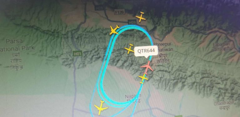 त्रिभुवन अन्तर्राष्ट्रिय विमानस्थलमा उडान अवरुद्ध, जहाज आकाशमै होल्ड