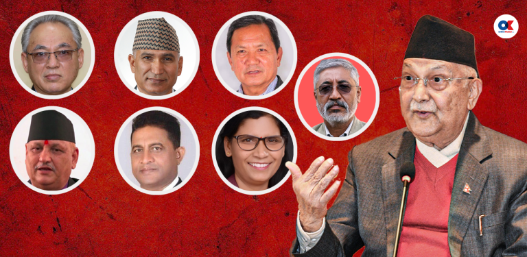 ओलीको पक्षमा उभिए एमालेका ७ पदाधिकारी